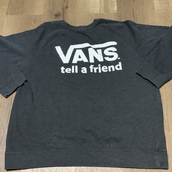 VANS Van Doren VANS tell a friend Washed Gray Conference Sweatshirt Size XL - Picture 2 of 4
